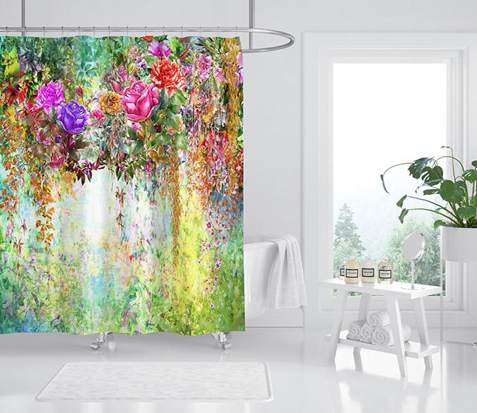 3D Oil Painting Vine Flower 114 Shower Curtain 3D Shower Curtain AJ Creativity Home 