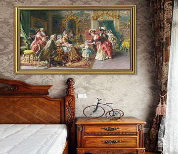 3D Family Gathering 143 Fake Framed Print Painting Wallpaper AJ Creativity Home 