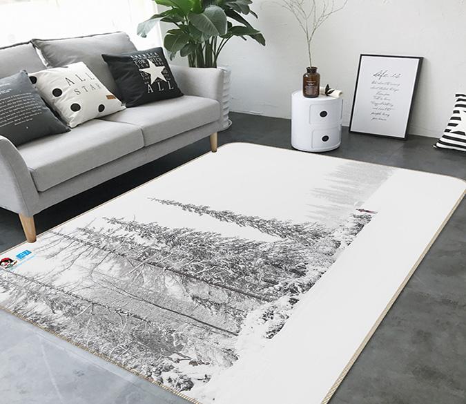 3D Snow Tree 203 Non Slip Rug Mat Mat AJ Creativity Home 