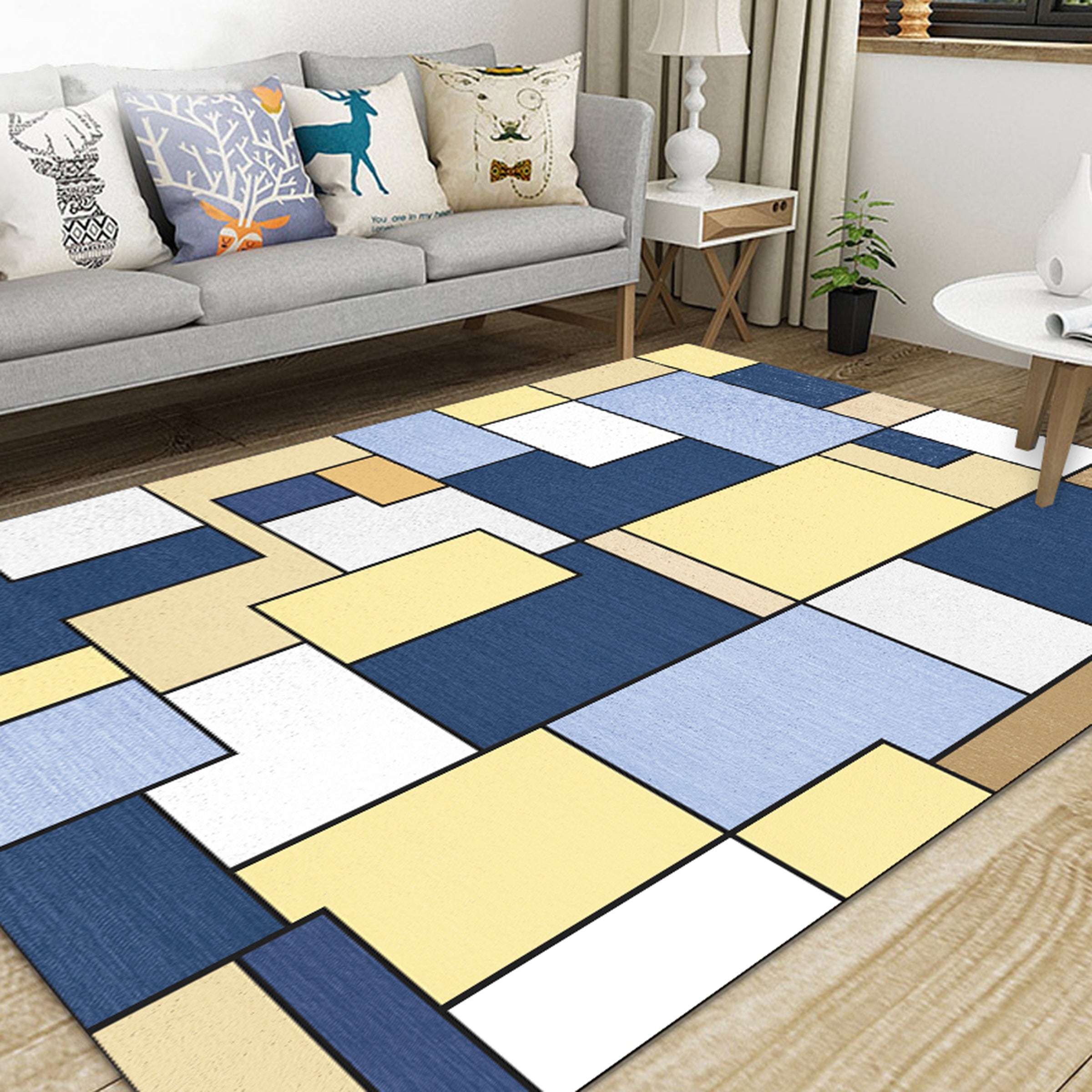 3D Color Geometry WG431 Non Slip Rug Mat Mat AJ Creativity Home 