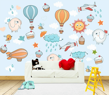 3D Sun Rain Elephant 899 Wallpaper AJ Wallpaper 2 