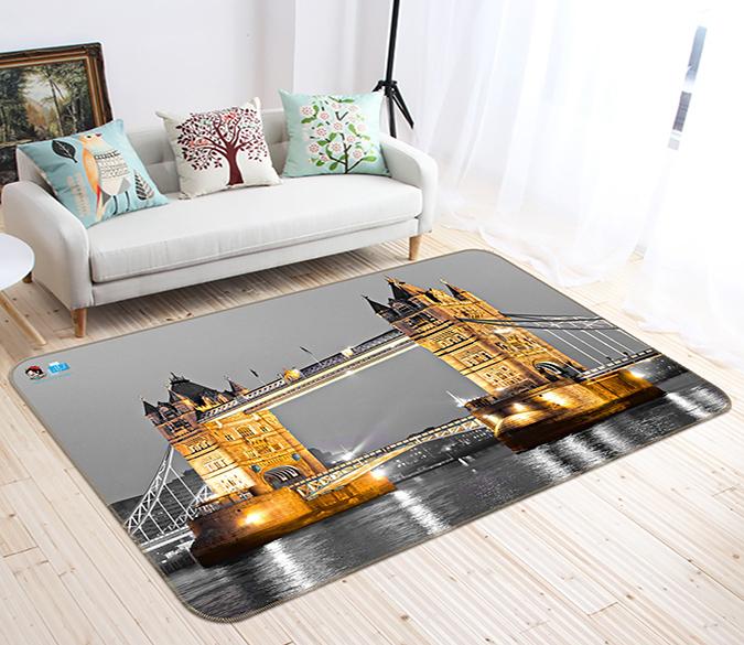 3D New York Bridge 711 Non Slip Rug Mat Mat AJ Creativity Home 