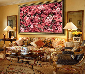 3D Flower Sea 096 Fake Framed Print Painting Wallpaper AJ Creativity Home 