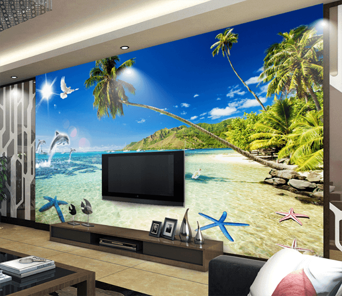 3D Dolphins Lively 084 Wallpaper AJ Wallpaper 