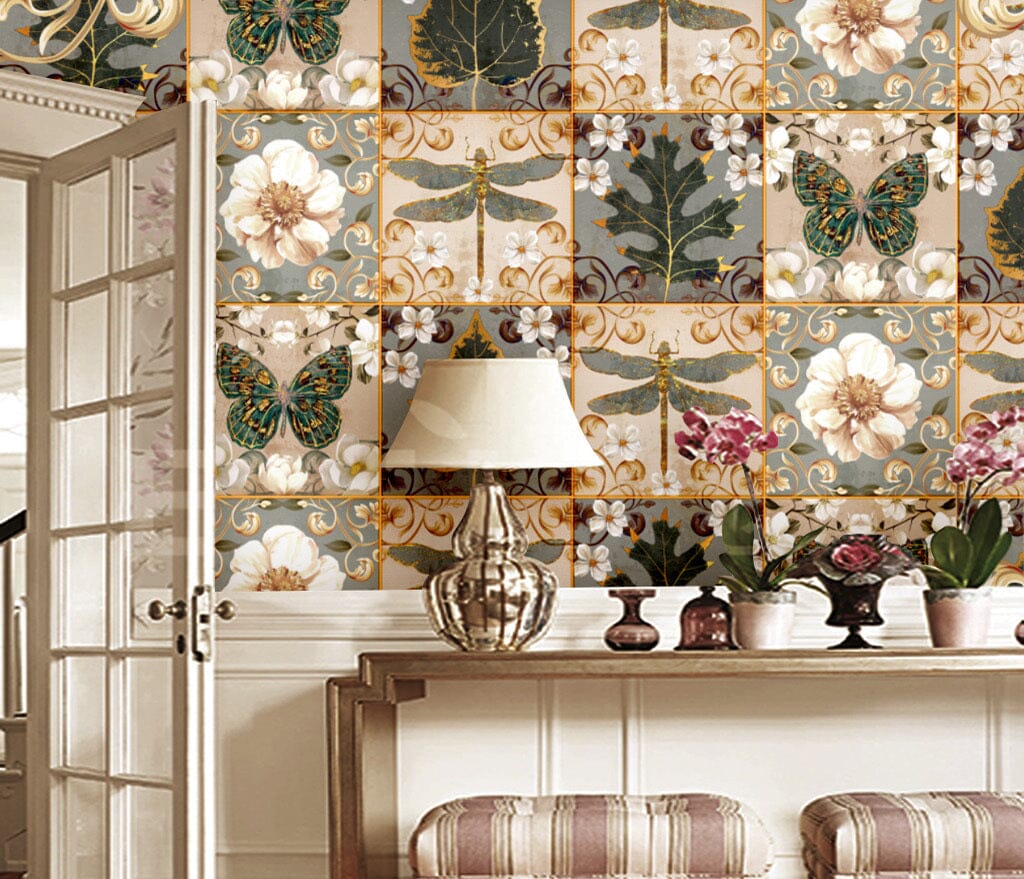 3D Vintage Flowers WC088 Wall Murals Wallpaper AJ Wallpaper 2 