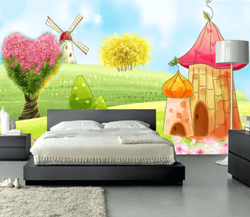 3D Windmill Love Tree 1166 Wallpaper AJ Wallpaper 2 