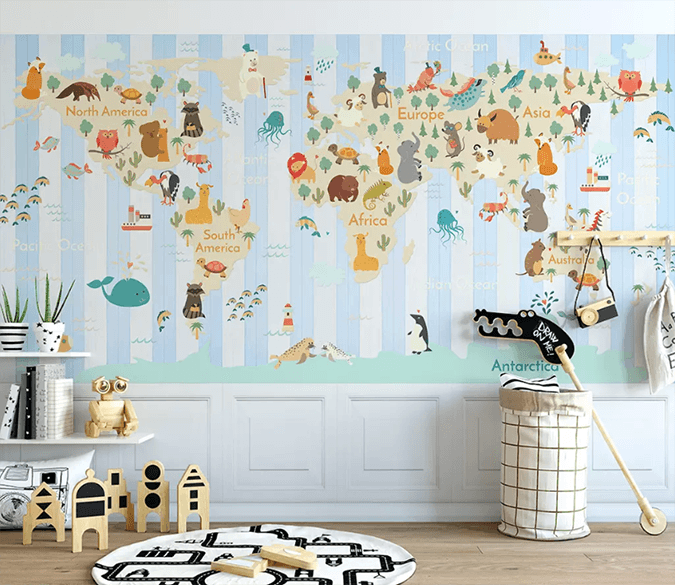 3D Cartoon Animal Map 1397 Wallpaper AJ Wallpaper 2 