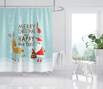 3D Cartoon Christmas 076 Shower Curtain 3D Shower Curtain AJ Creativity Home 