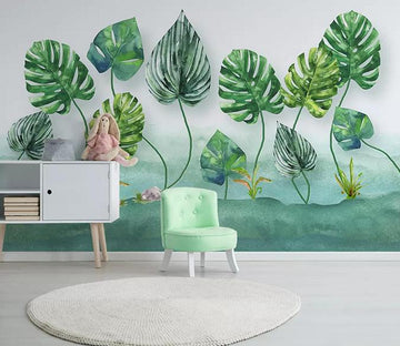 3D Big leaves Swaying 291 Wallpaper AJ Wallpaper 