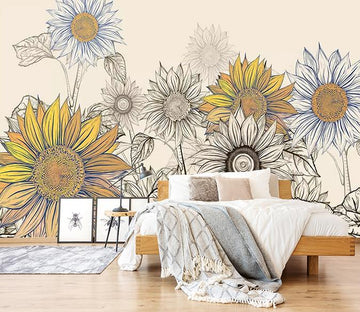 3D Doodle Sunflower 119 Wallpaper AJ Wallpaper 