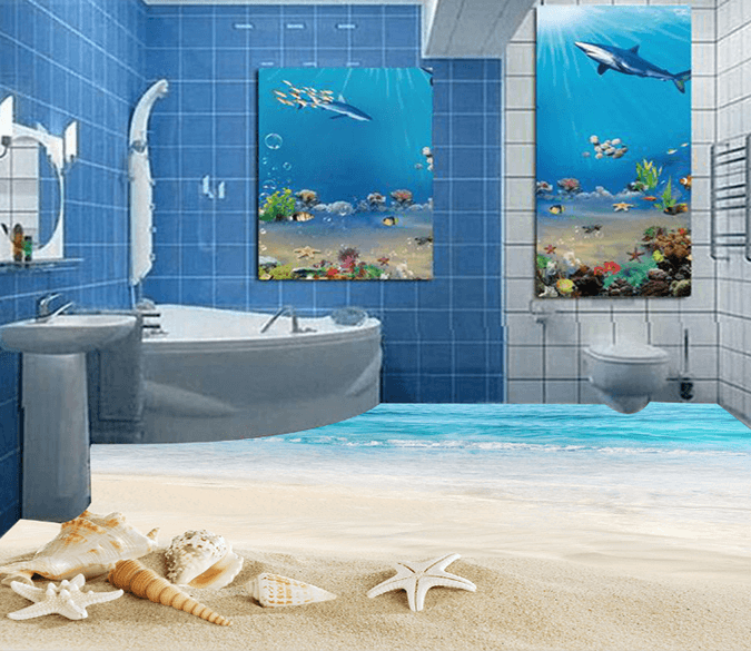 3D Sandy Beach 200 Floor Mural Wallpaper AJ Wallpaper 2 