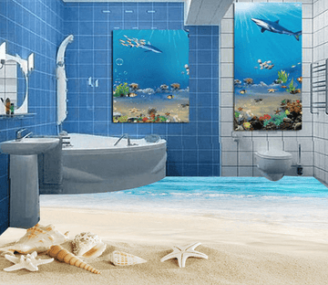 3D Sandy Beach 200 Floor Mural Wallpaper AJ Wallpaper 2 
