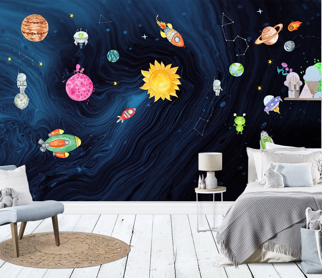3D Cute Planet WC084 Wall Murals Wallpaper AJ Wallpaper 2 