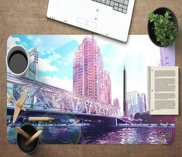3D Building River 103 Desk Mat Mat AJ Creativity Home 