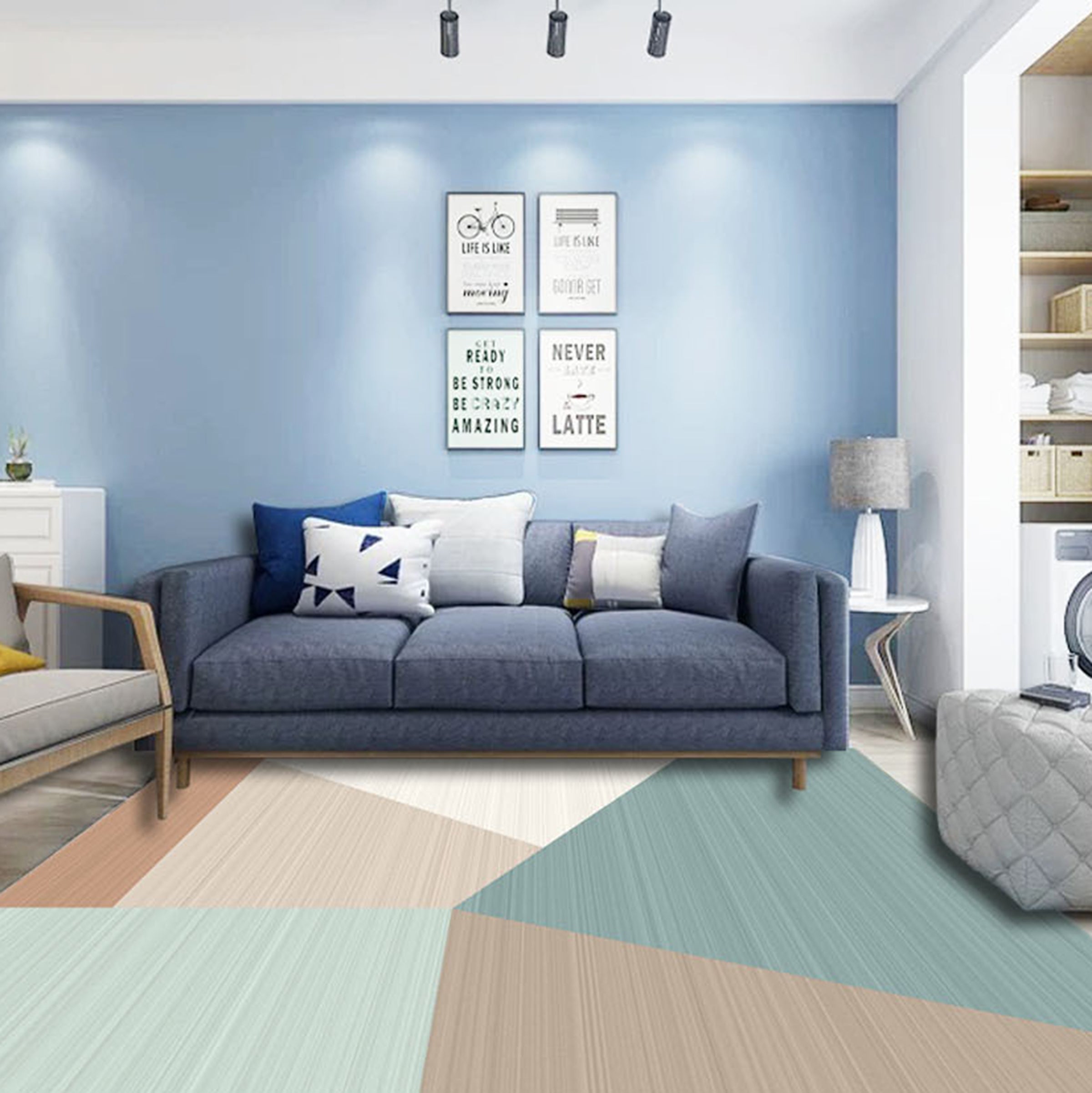 3D Color Geometry WG474 Non Slip Rug Mat Mat AJ Creativity Home 