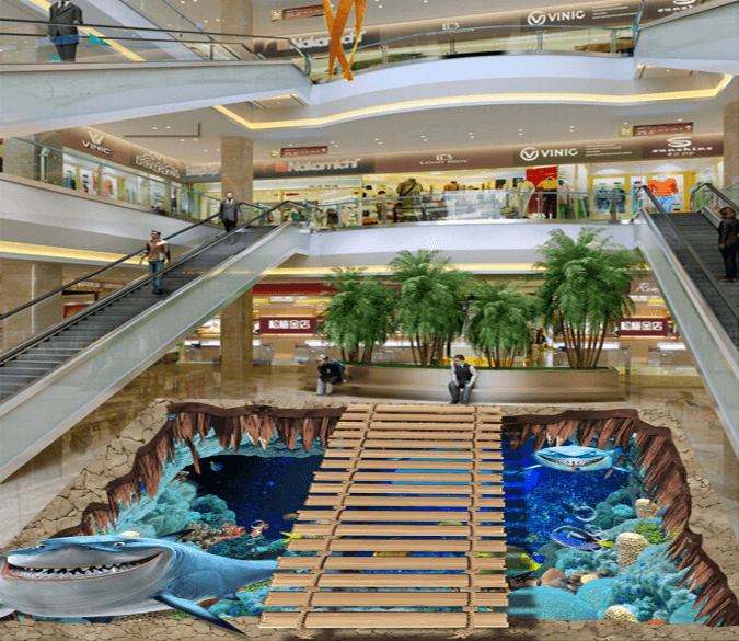 3D Smiling Shark 010 Floor Mural Wallpaper AJ Wallpaper 2 