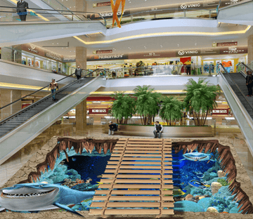 3D Smiling Shark 010 Floor Mural Wallpaper AJ Wallpaper 2 