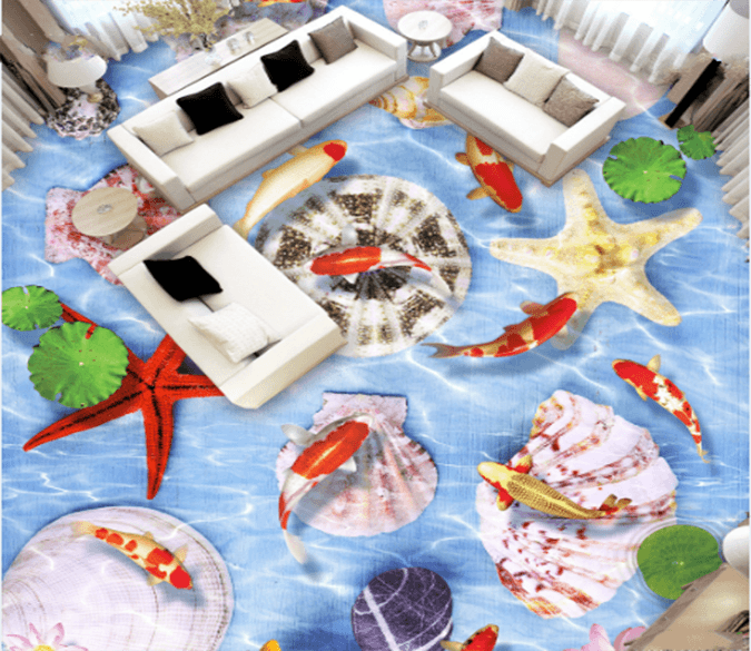 3D Big Shell 038 Floor Mural Wallpaper AJ Wallpaper 2 