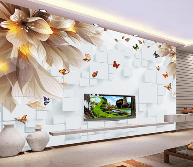 3D Petite Flowers 408 Wallpaper AJ Wallpaper 