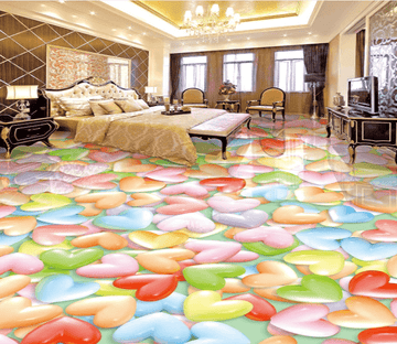 3D Colorful Hearts 3176 Floor Mural Wallpaper AJ Wallpaper 2 
