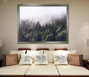 3D Dense Forest 093 Fake Framed Print Painting Wallpaper AJ Creativity Home 