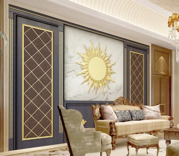 3D Golden Sun WC155 Wall Murals Wallpaper AJ Wallpaper 2 