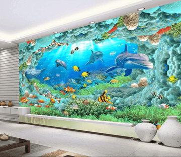 3D Cave Dolphin 173 Wallpaper AJ Wallpaper 
