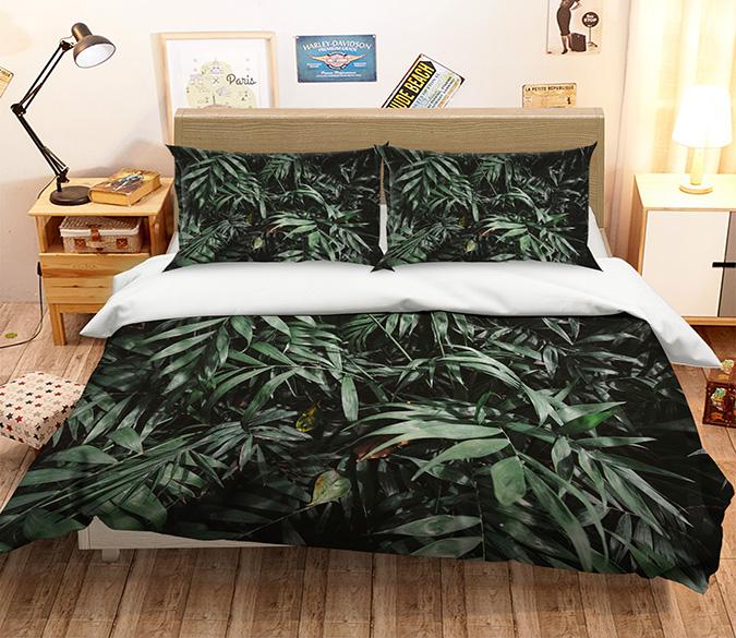 3D Green Leaf 101 Bed Pillowcases Quilt Wallpaper AJ Wallpaper 