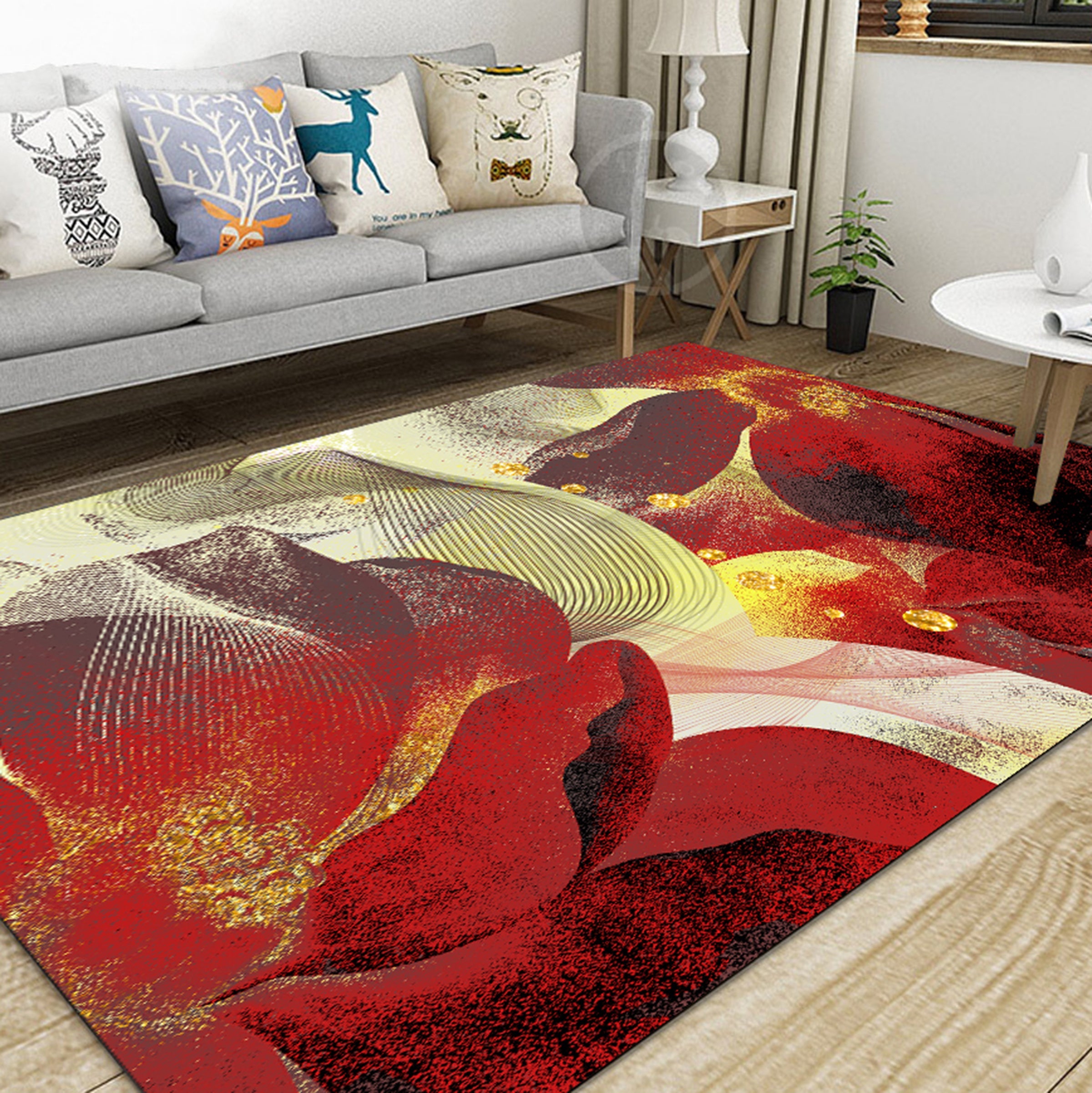 3D Red Flower WG424 Non Slip Rug Mat Mat AJ Creativity Home 