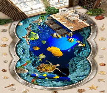 3D Cave Fish 354 Floor Mural Wallpaper AJ Wallpaper 2 