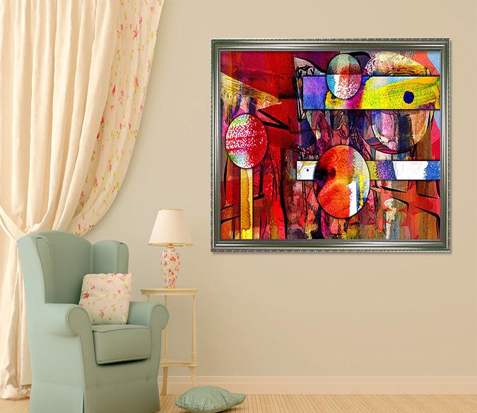 3D Color Pattern 089 Fake Framed Print Painting Wallpaper AJ Creativity Home 