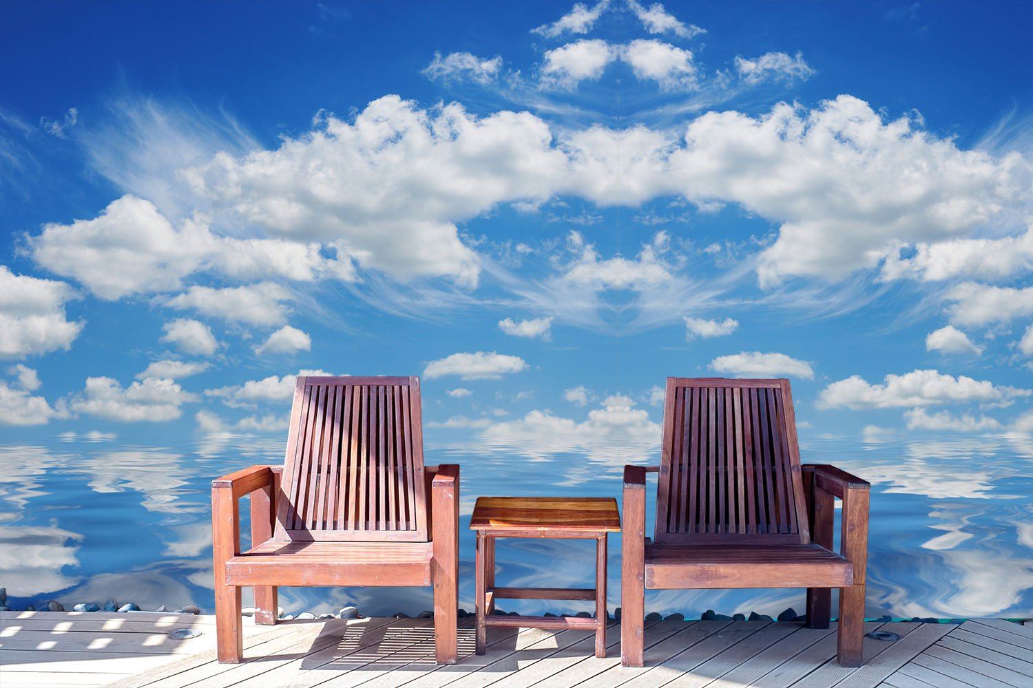 Blue Ocean White Clouds 2 Wallpaper AJ Wallpaper 