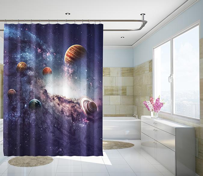 3D Space Planet 106 Shower Curtain 3D Shower Curtain AJ Creativity Home 