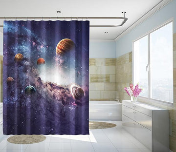 3D Space Planet 106 Shower Curtain 3D Shower Curtain AJ Creativity Home 