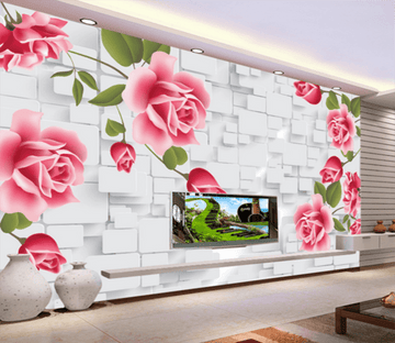 3D Corner Flower 175 Wallpaper AJ Wallpaper 