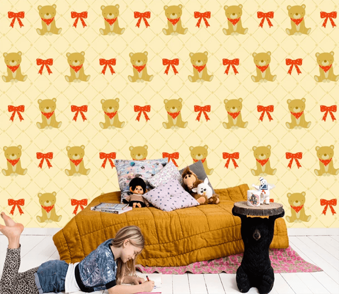 3D Teddy Bear Bow 931 Wallpaper AJ Wallpaper 2 