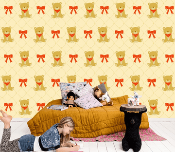 3D Teddy Bear Bow 931 Wallpaper AJ Wallpaper 2 