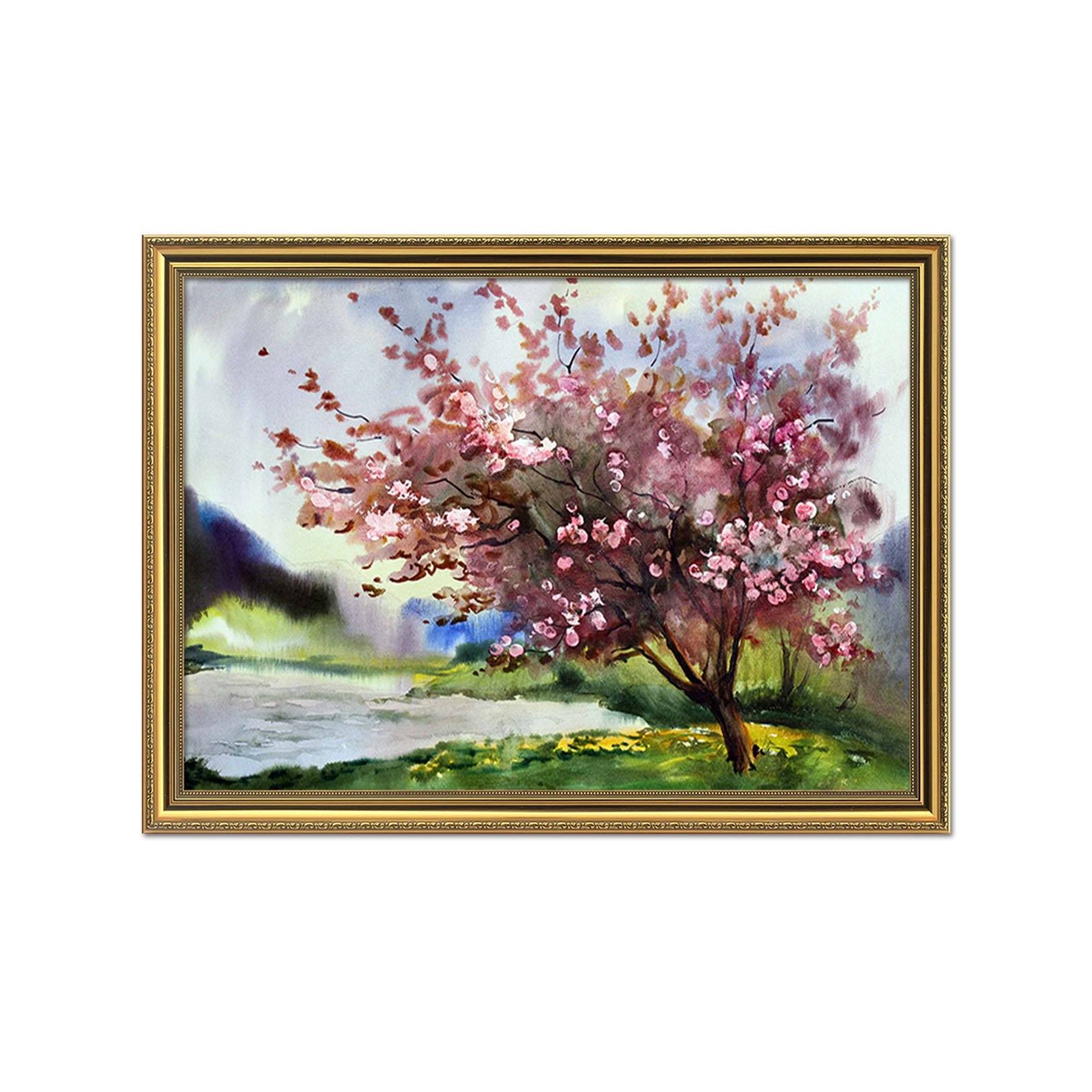 3D Tree Blossom 171 Fake Framed Print Painting Wallpaper AJ Creativity Home 