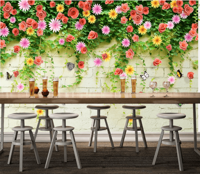 3D Flower Butterfly 349 Wallpaper AJ Wallpaper 