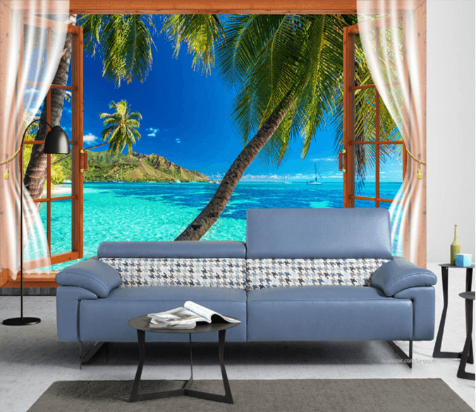 3D Coconut Sea 339 Wallpaper AJ Wallpaper 