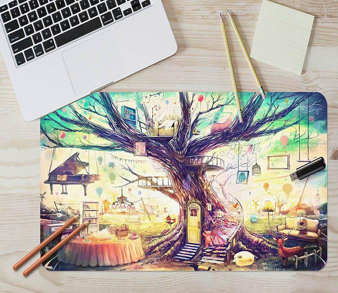 3D Painting Tree 063 Desk Mat Mat AJ Creativity Home 