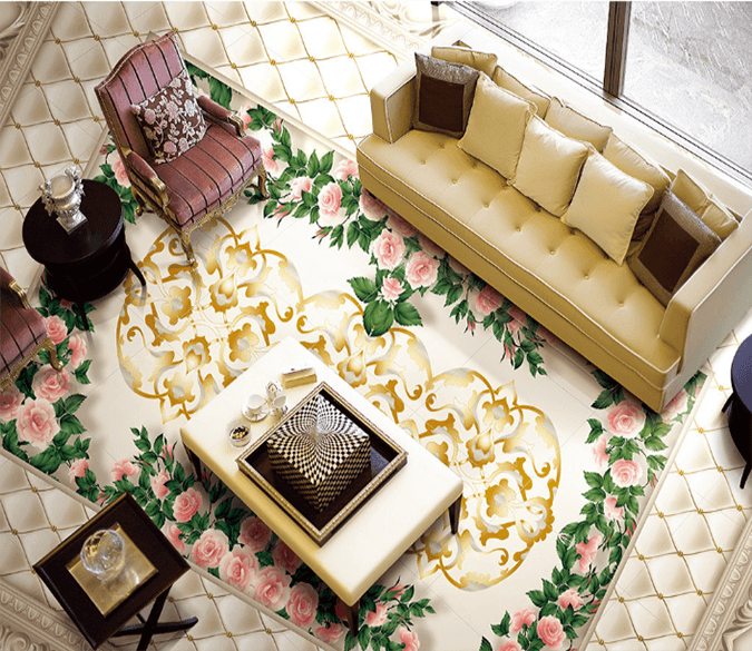 3D Green Leaf 114 Floor Mural Wallpaper AJ Wallpaper 2 