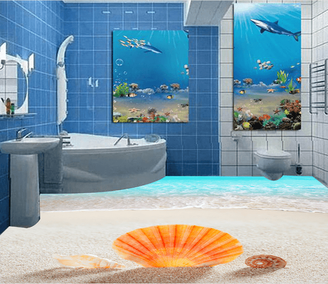 3D Shell 205 Floor Mural Wallpaper AJ Wallpaper 2 