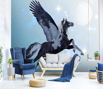 3D Moon Flying Horse 135 Wallpaper AJ Wallpaper 
