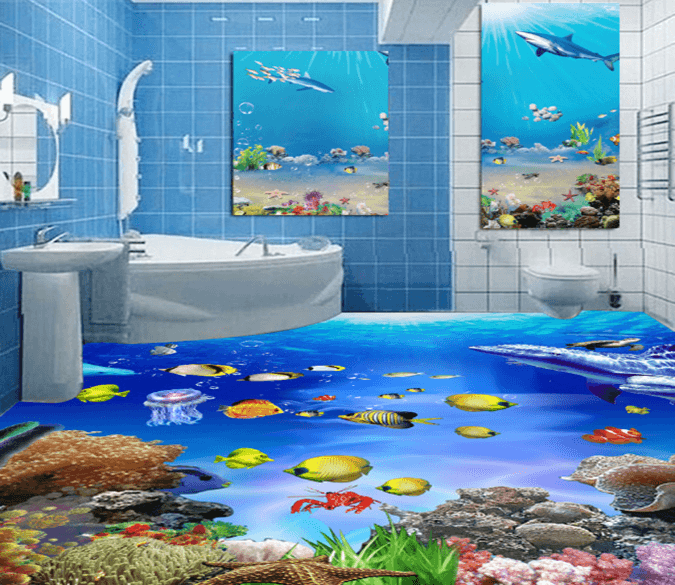 3D River Qinghai Feast 057 Floor Mural Wallpaper AJ Wallpaper 2 