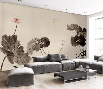 3D Lotus Leaf Dragonfly 1037 Wallpaper AJ Wallpaper 2 