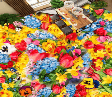 3D Colorful Flowers 093 Floor Mural Wallpaper AJ Wallpaper 2 