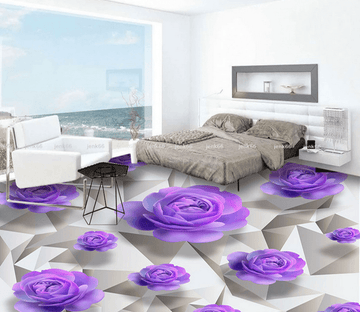 3D Purple Flower 195 Floor Mural Wallpaper AJ Wallpaper 2 