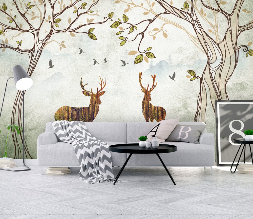 3D Forest Fawn WC047 Wall Murals Wallpaper AJ Wallpaper 2 