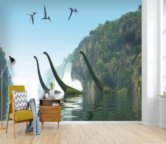3D Lake Water Dinosaur 177 Wallpaper AJ Wallpaper 